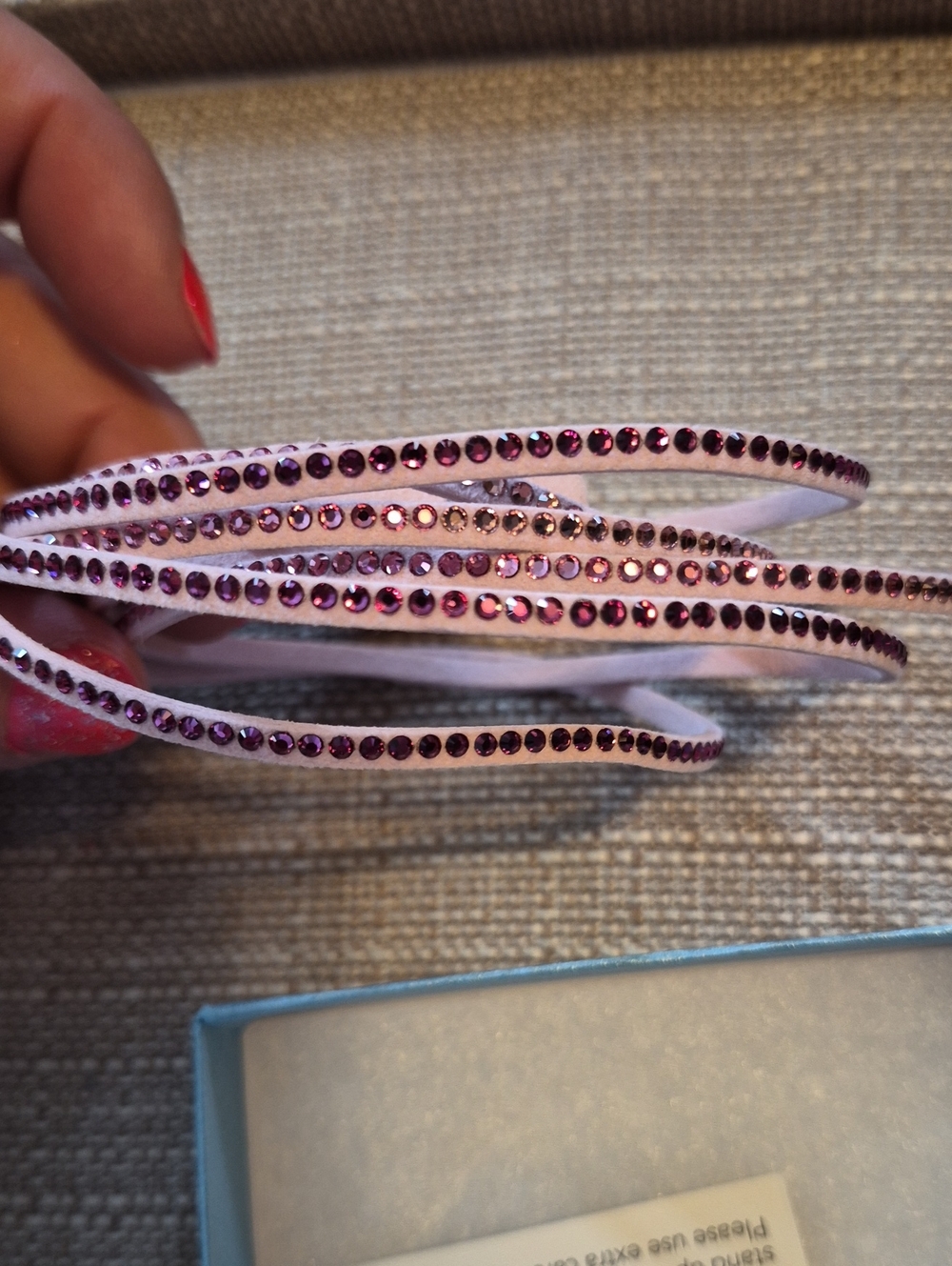 Pink Crystal Embellished Multi-Strand Bracelet